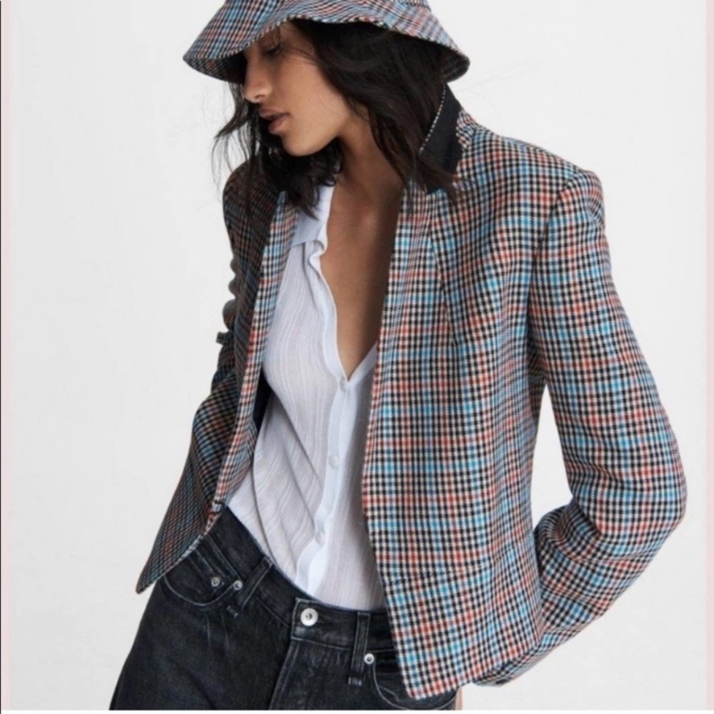 NWT Rag & Bone Elliot Plaid Wool Blazer Jacket